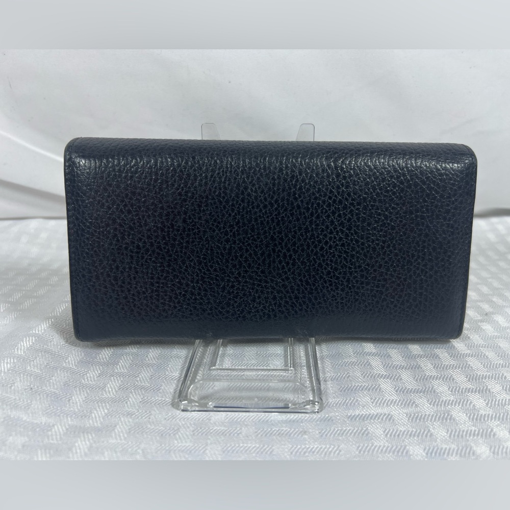 Gucci Pebbled Leather Continental Wallet Black Made in Italy - Picture 3 of 14